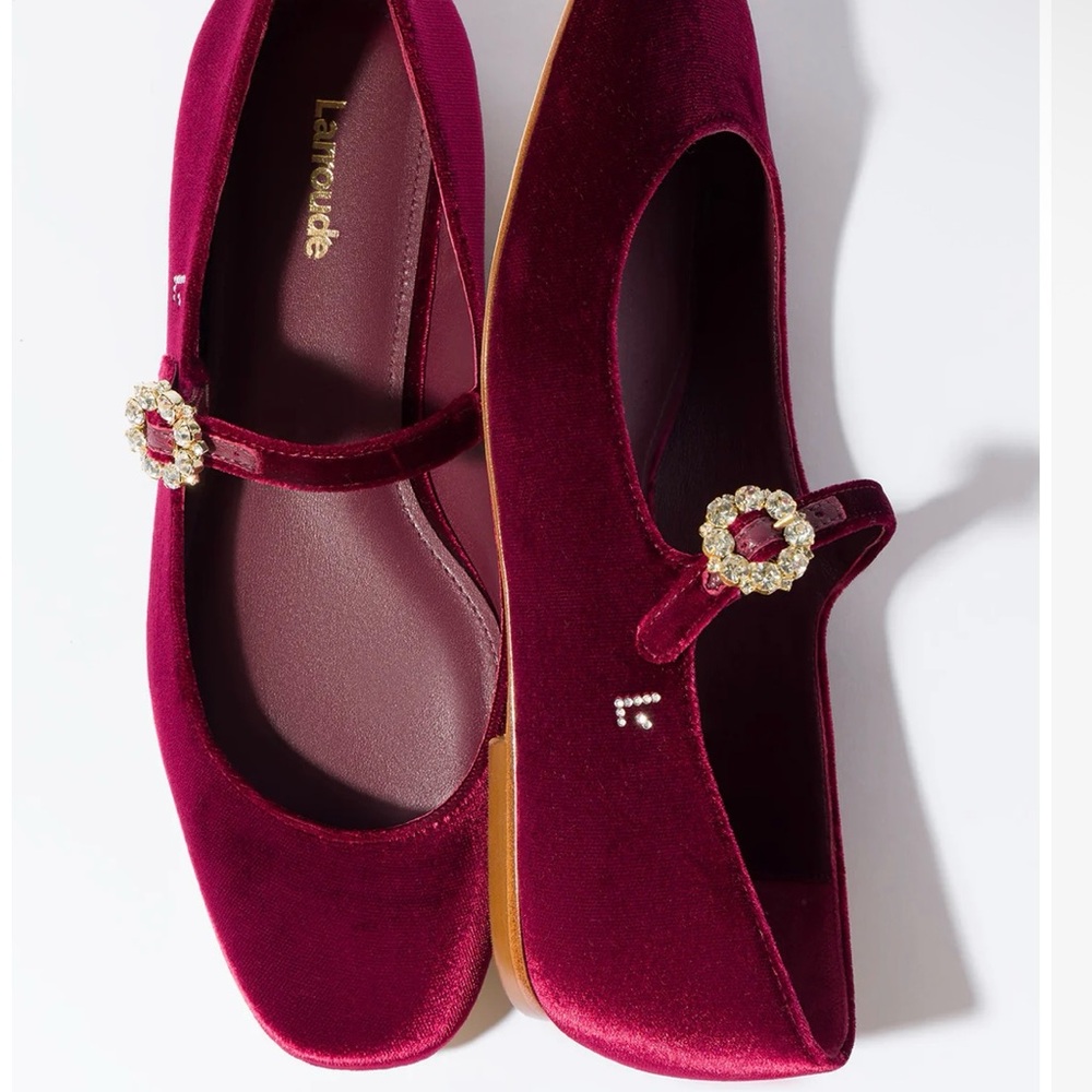 Larroudé Burgundy Blair Mary Jane Ballet Flat